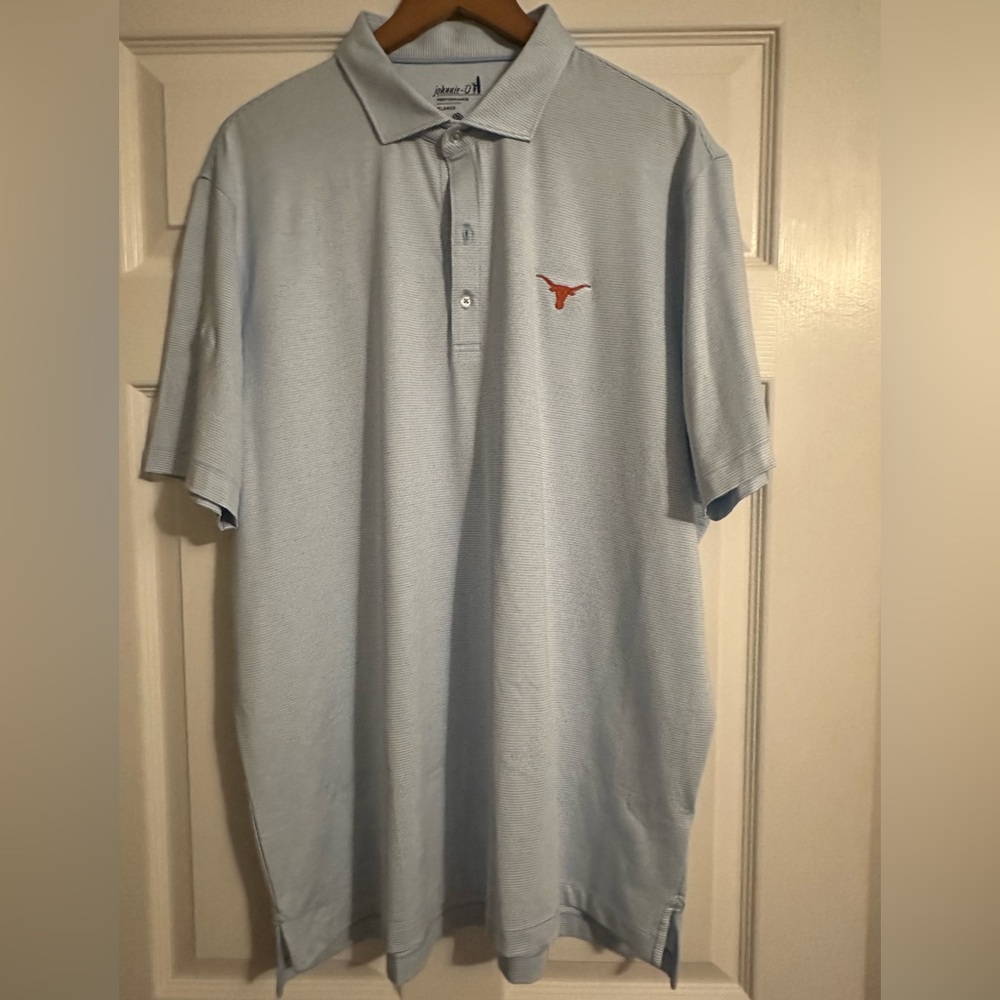 Johnnie-O blue and white stripe Texas polo xl